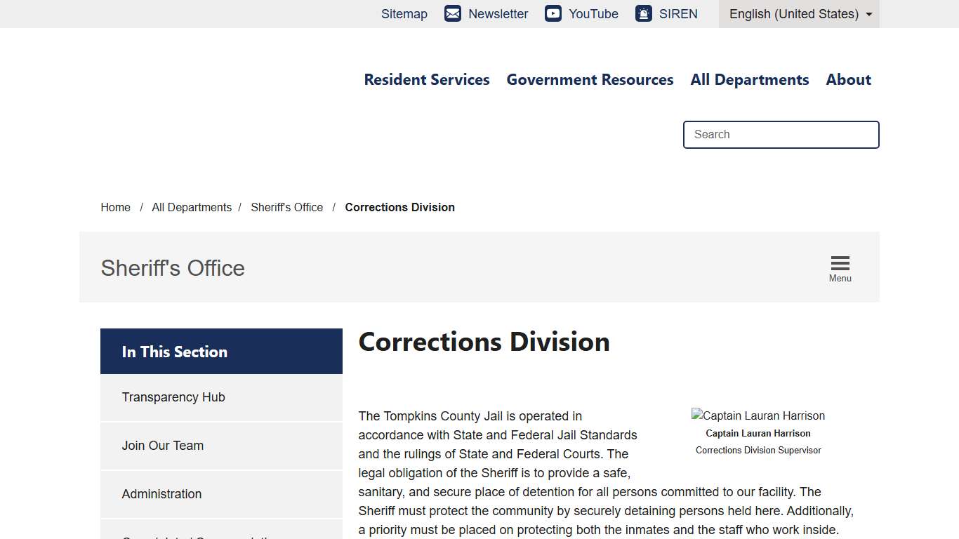 Corrections Division Tompkins County